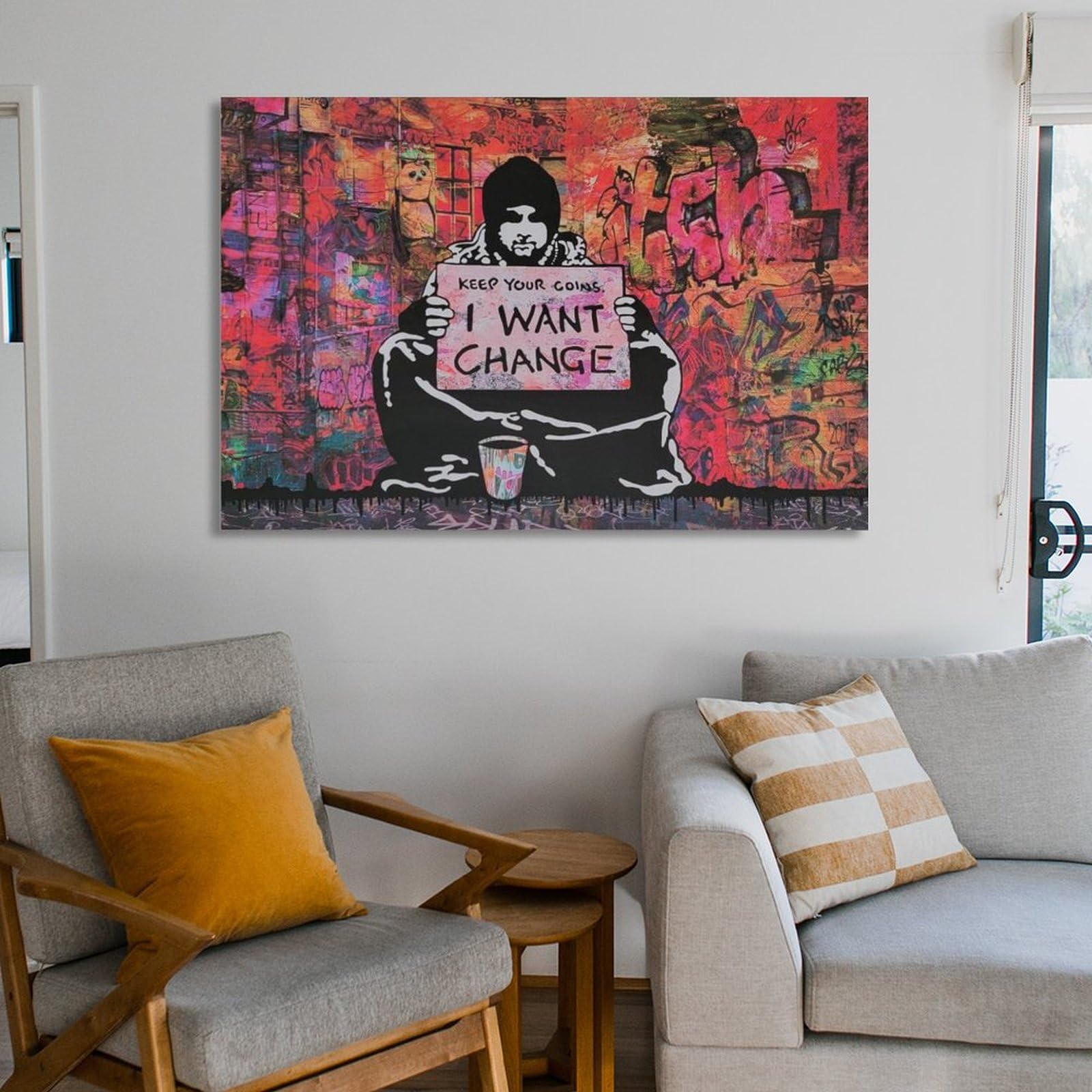 Amazon.co.jp: BANKSYバンクシー《変化》絵画コレクション 特大